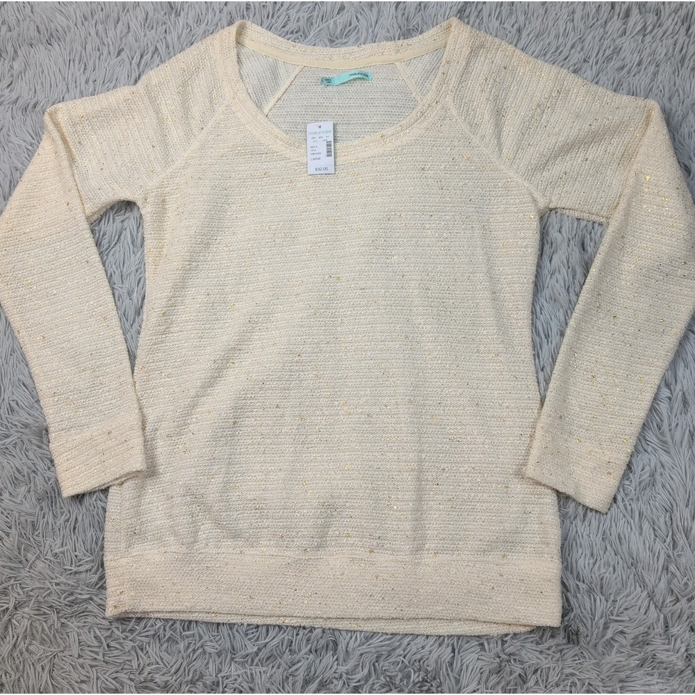Maurices Sweater Womens L Sparkly Lightweight Casual Comfort Preppy Sheer New